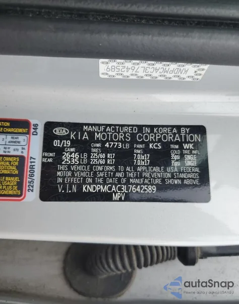 2020 Kia Sportage Lx z USA, uszkodzony, nr VIN KNDPMCAC3L7642589